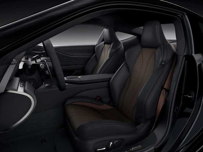 The rest of the interior is trimmed in black Alcantara and tan accents.