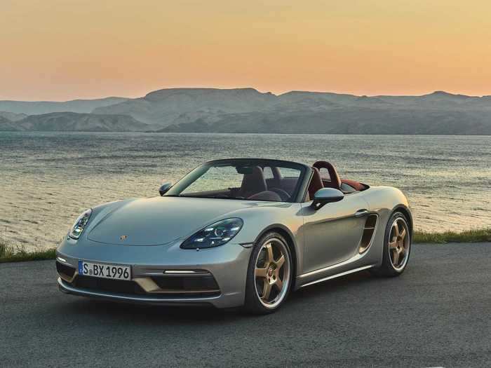 The Boxster 25 is based on the 718 Boxster GTS 4.0, which has a 394-horsepower naturally aspirated six-cylinder boxer engine.