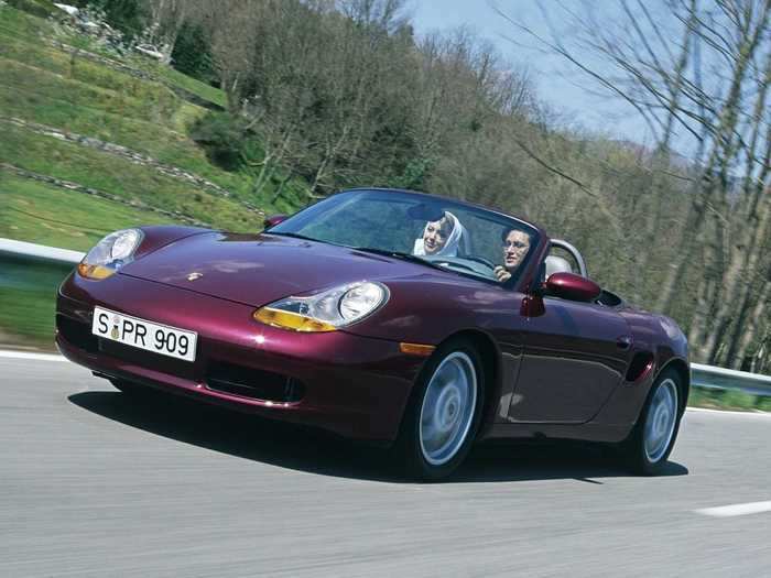 The first Porsche Boxster appeared in 1996 as a mid-engined, two-seater roadster meant to appeal to a younger buyer.