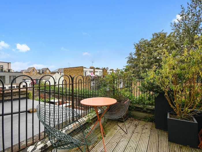 The roof terrace is located on the property