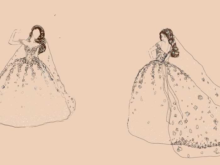 As she shopped, Madison ended up sketching her dream dress.