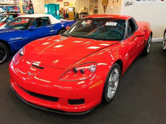 There a red 2006 Chevrolet Corvette Z06.