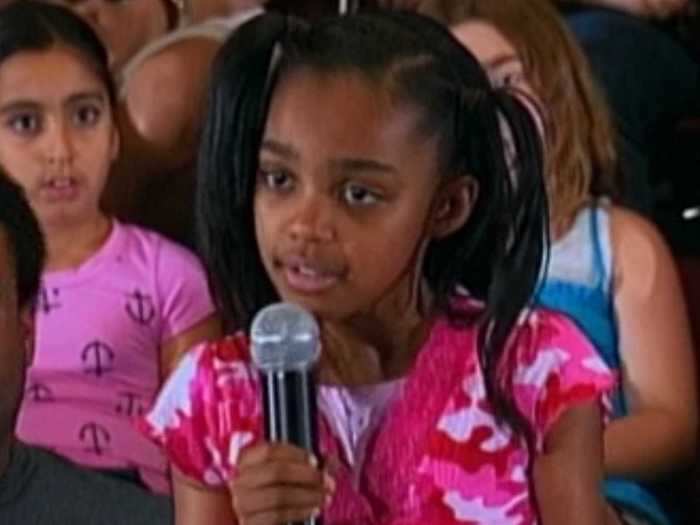 "Black Lightning" and "Descendants" star China Anne McClain appeared as a fan at a talk show that Hannah attended.