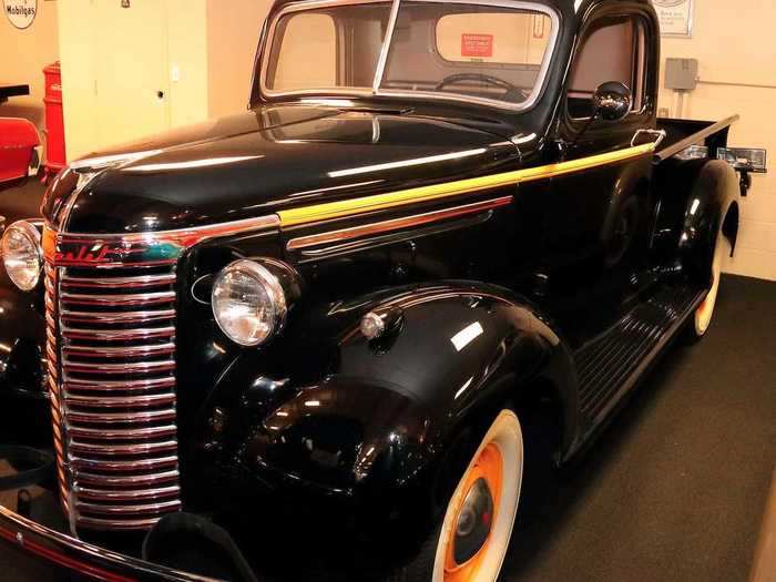 This 1940 Chevrolet pickup has a steel body and yellow accents.