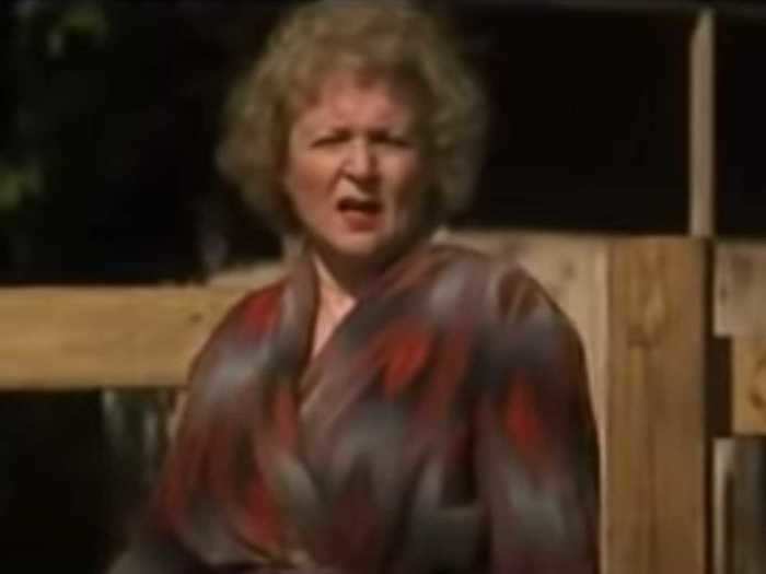 In "Lake Placid" (1999), she was Mrs. Delores Bickerman.