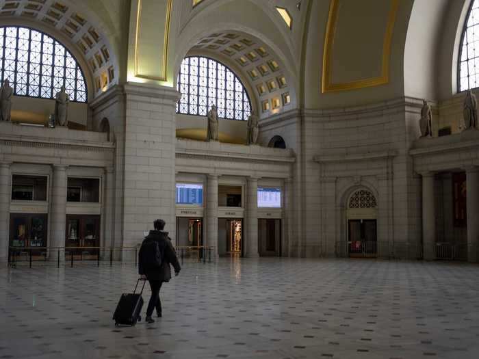 Union Station was near-empty ahead of Inauguration Day.