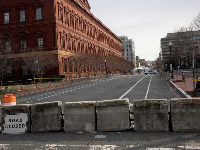 Typically filled with celebration-goers, downtown streets in DC are deserted this year.