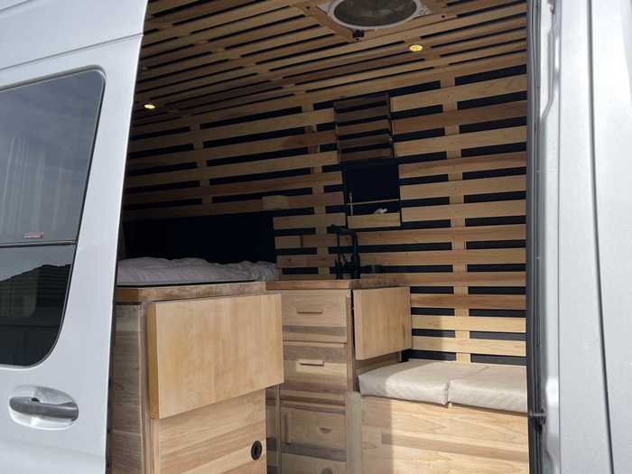 Schrock built the van so it can be self-sufficient for up to two weeks.