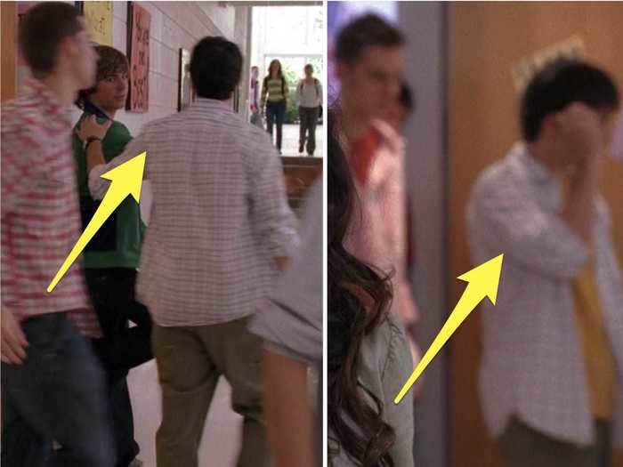 Jason exits a classroom twice in the same scene.