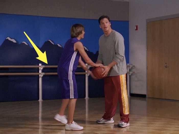 Troy is first shown playing basketball in a dance studio.