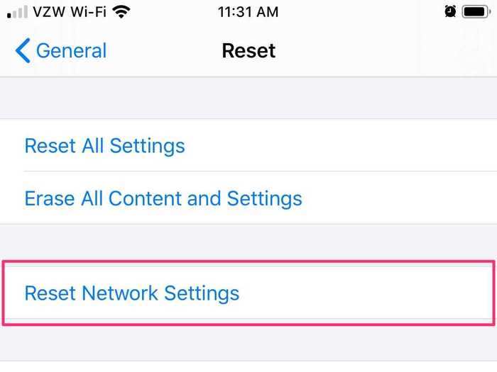 Reset your network settings