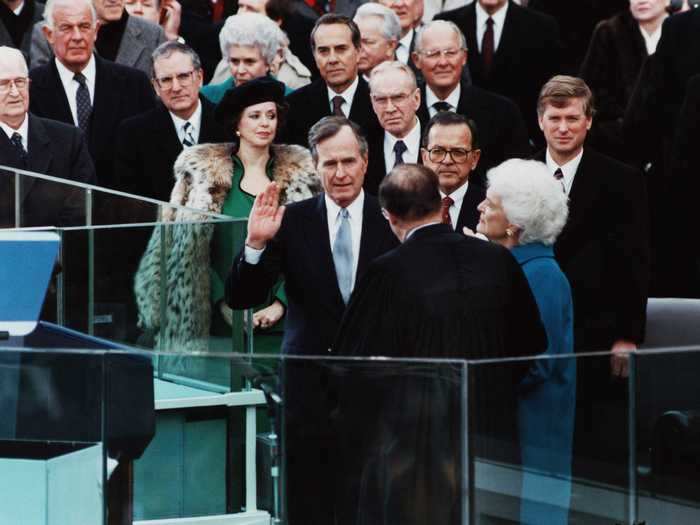 When former President George H.W. Bush was sworn in in 1989, onlookers, including Bush