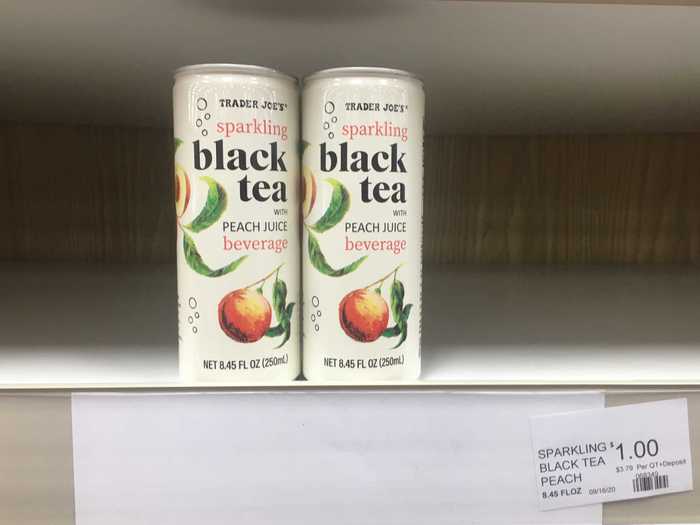 This fizzy black-tea drink flavored with peach juice has no added sugar.