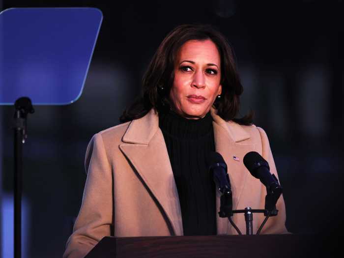 Harris sent a poignant message with her coat while attending a memorial for victims of the coronavirus pandemic on the eve of the inauguration.