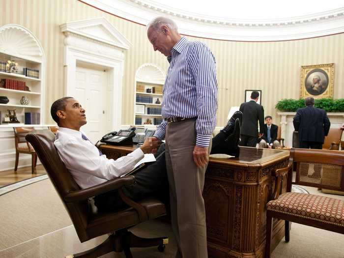 They shook hands again following a phone call with Speaker John Boehner.