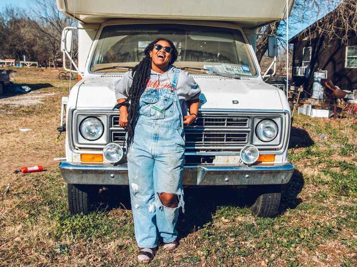 Bree Contreras purchased their RV for $2,000 and named it "Hottie." They spent another $6,000 transforming it into a tiny home.