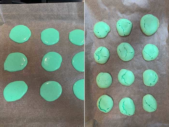 The baker of these macarons said they looked like "little alien monsters."