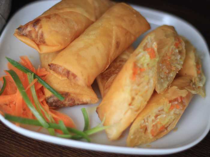 Fried Thai rolls can lack flavor.