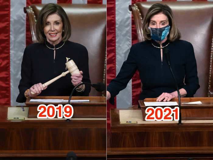 House Speaker Nancy Pelosi wore the same outfit for President Trump