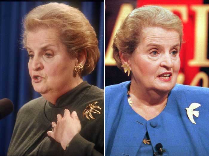 Madeleine Albright, the first woman to serve as Secretary of State, used brooches to symbolize America