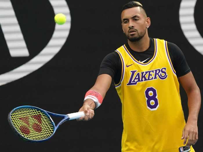 Tennis star Nick Kyrgios arrived at his Australian Open match against Rafael Nadal the day after Kobe