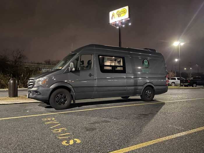 Sleeping in strange parking lots are commonplace in this tiny house lifestyle.