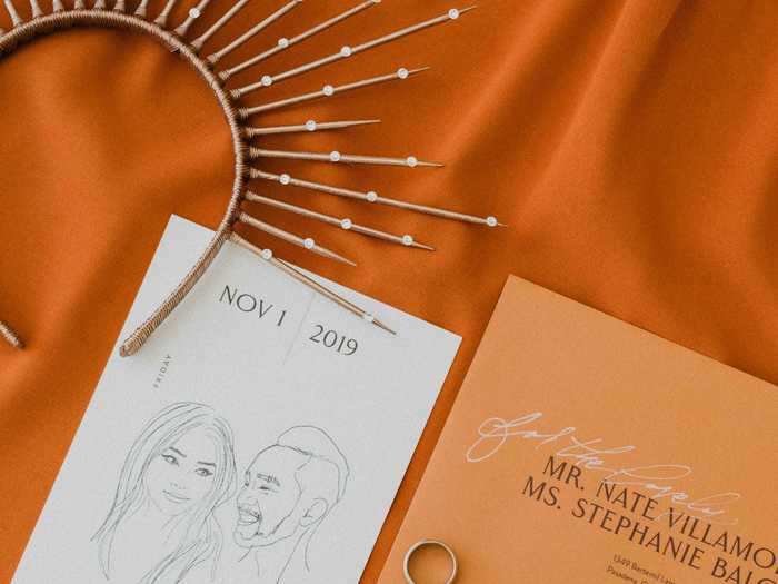 Stephanie designed the stationery for the wedding herself.