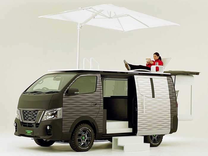 For the caffeine addicted workers who demand a morning cup of coffee, the concept van also has a coffee maker.