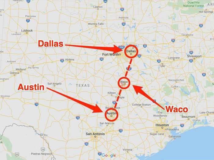 As a former Texan, I know Waco as the small city that is half-way between Dallas and Austin, Texas.