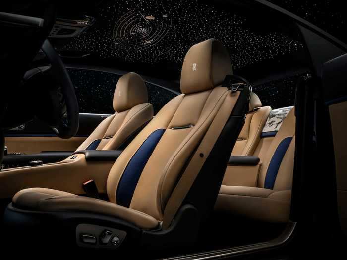 The interior leather is colored to look like the Emirates