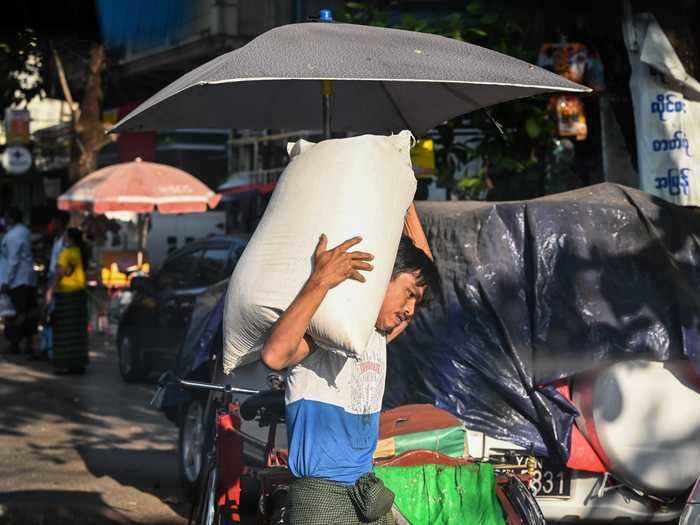 Residents of Yangon who were worried about access to food stockpiled basic supplies.