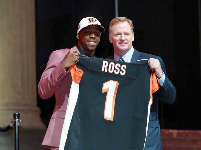 John Ross was picked No. 9 overall by the Cincinnati Bengals.