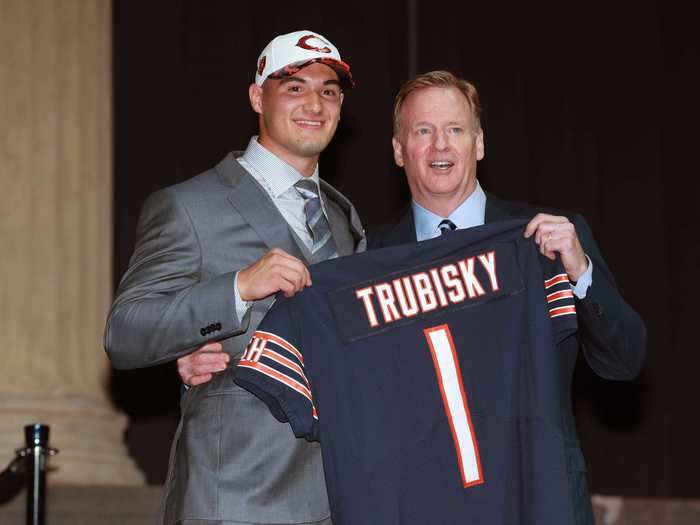 Mitchell Trubisky was picked No. 2 overall by the Chicago Bears.