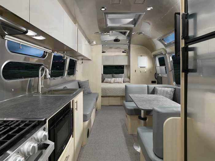 For example, the trailer still has a kitchen, which comes with a refrigerator, oven, and microwave.