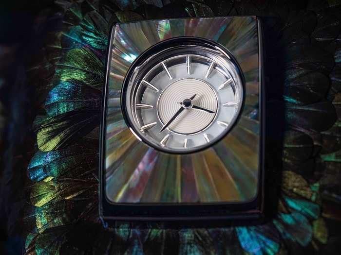 The dashboard clock is inlaid with mother of pearl.