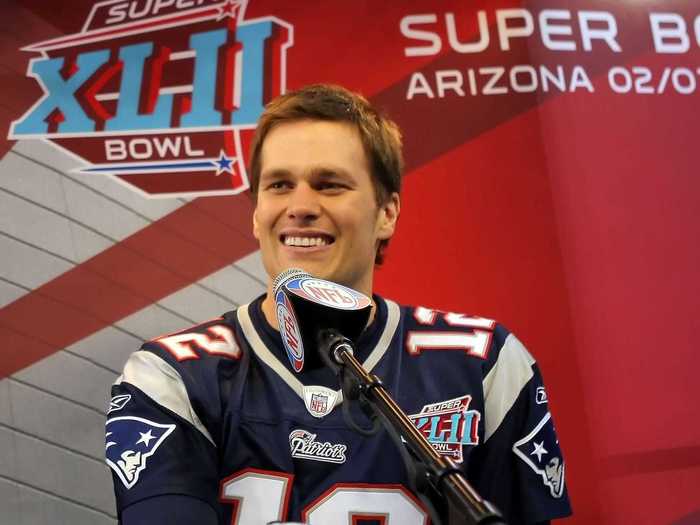 Brady on January 29, 2008, before Super Bowl XLII. The Patriots lost to the Giants, 17-14.