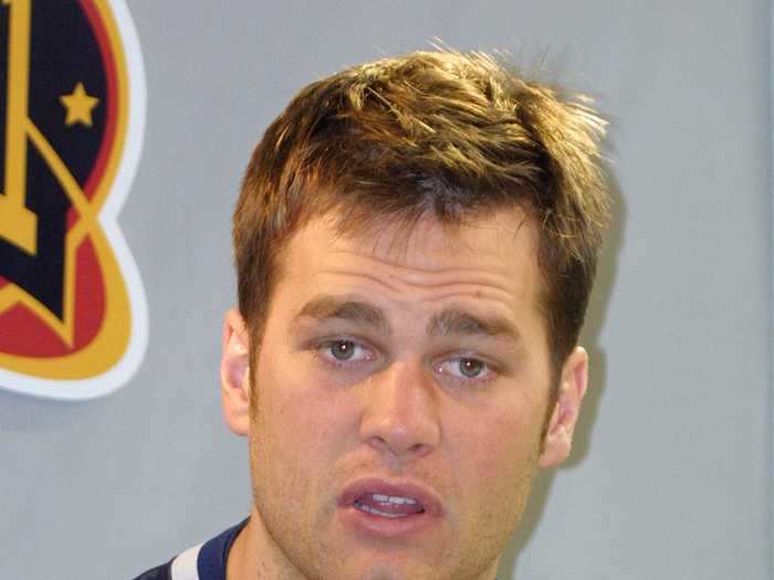 Brady on January 27, 2004, before Super Bowl XXXVIII. The Patriots beat the Panthers, 32-29.