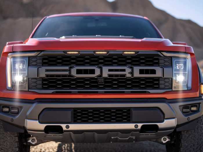The grille is blacked out and meant to give a sense of width.