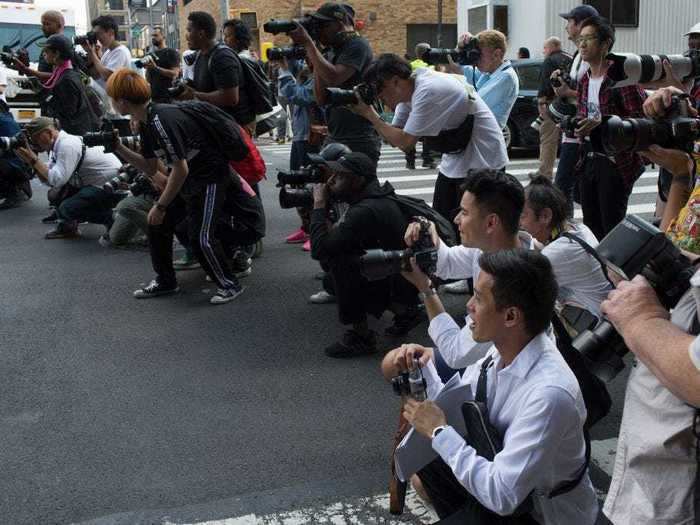 Streets outside the shows were just as crowded, as paparazzi raced through the city trying to capture photos of celebrities.