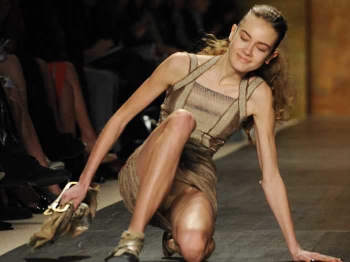 But falling can also humanize the fashion world a bit.