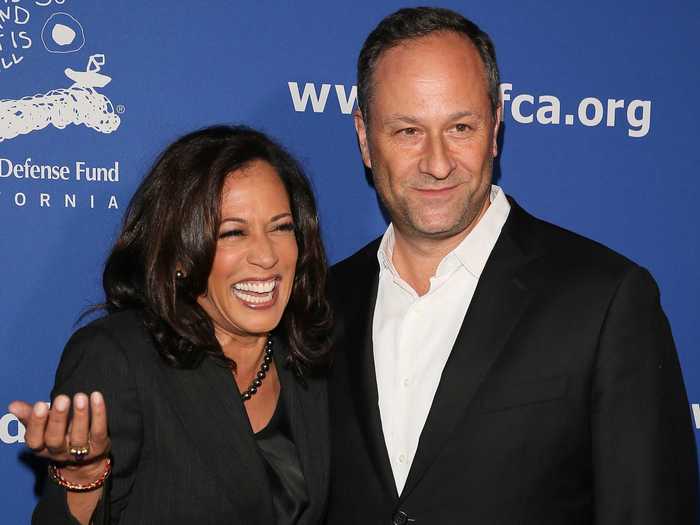 Newlyweds Kamala Harris and Douglas Emhoff were all smiles as they attended a Children