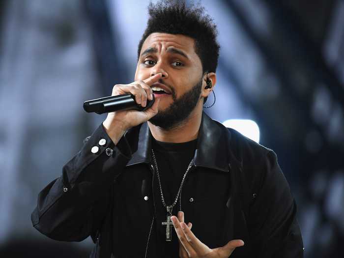 What color jacket will The Weeknd be wearing when he first appears?