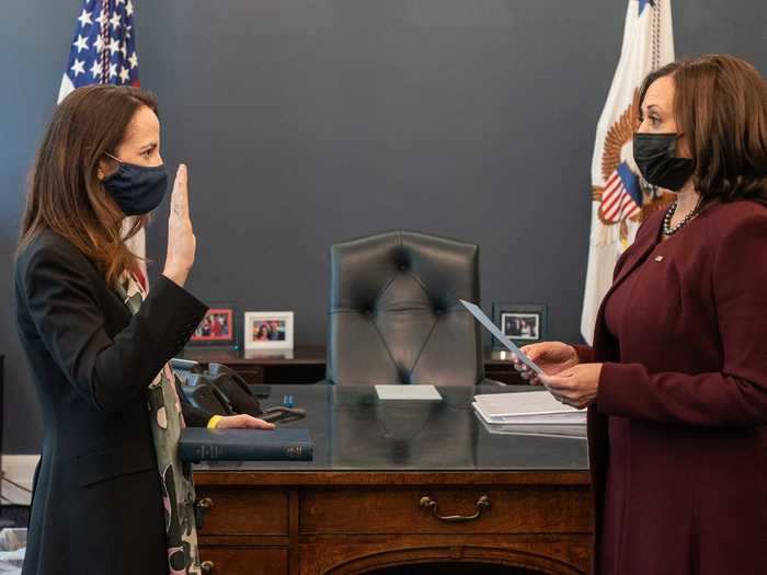 Harris swore in Biden