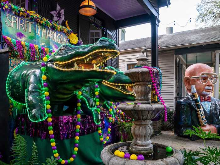 Resourceful residents are instead decorating their homes and businesses to resemble parade floats.