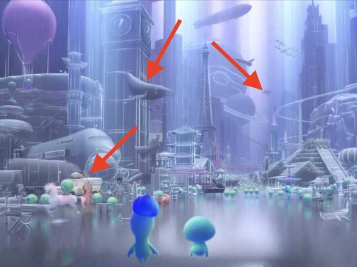 Other Pixar and Disney-related objects in the Hall of Everything include the spaceship from "Wall-E" and the Pizza Planet truck from "Toy Story."