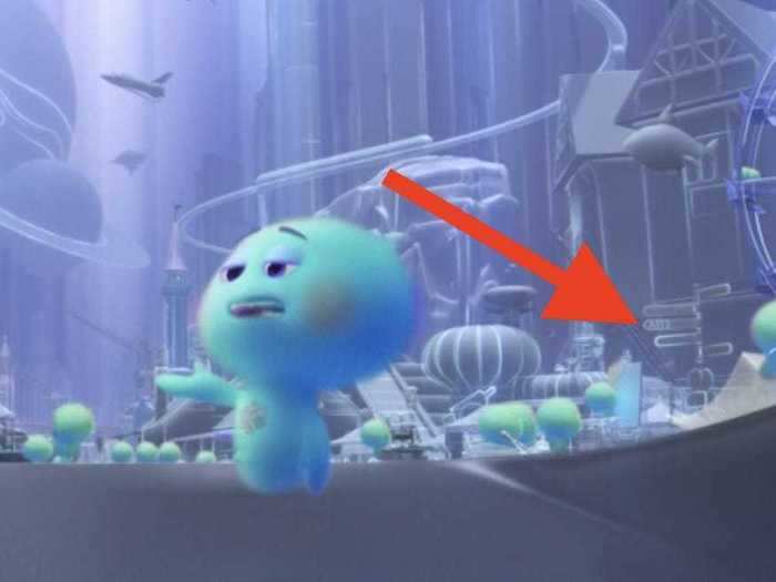 There are many more Pixar-related Easter eggs in the Hall of Everything, including the "A113" reference on a street sign.