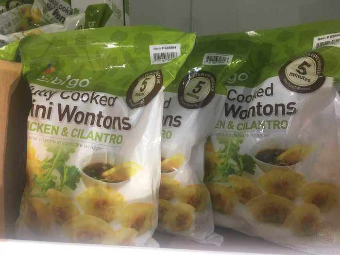 These mini chicken wontons come precooked.