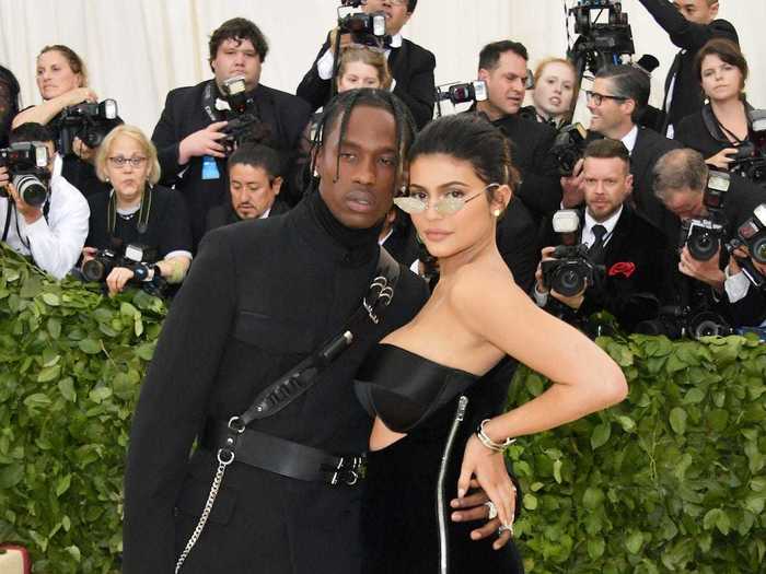 Travis Scott and Kylie Jenner wore edgy looks to the 2018 Met Gala.