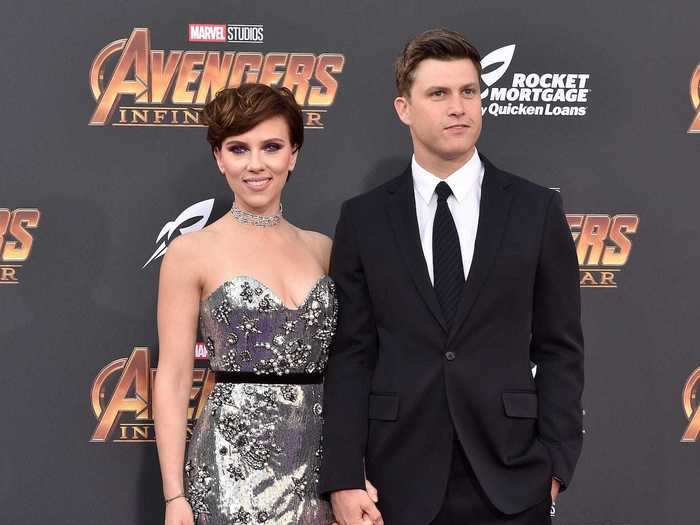 Scarlett Johansson looked stylish alongside Colin Jost at the 2018 "Avengers: Infinity War" premiere.