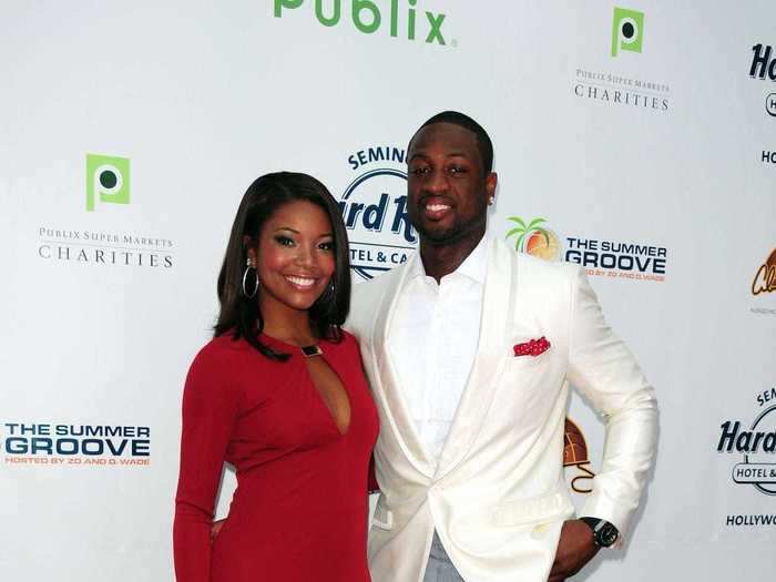 Gabrielle Union and Dwyane Wade incorporated red into their outfits while attending the Summer Groove Benefit Dinner in 2010.